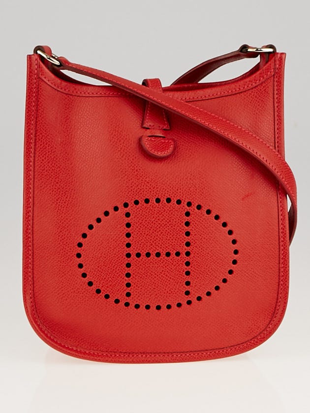 Hermes Rouge Vermillion Veau Epsom Leather Evelyne TPM Bag