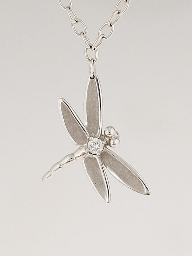 Tiffany & Co. 18k White Gold and Diamond Dragonfly Pendant