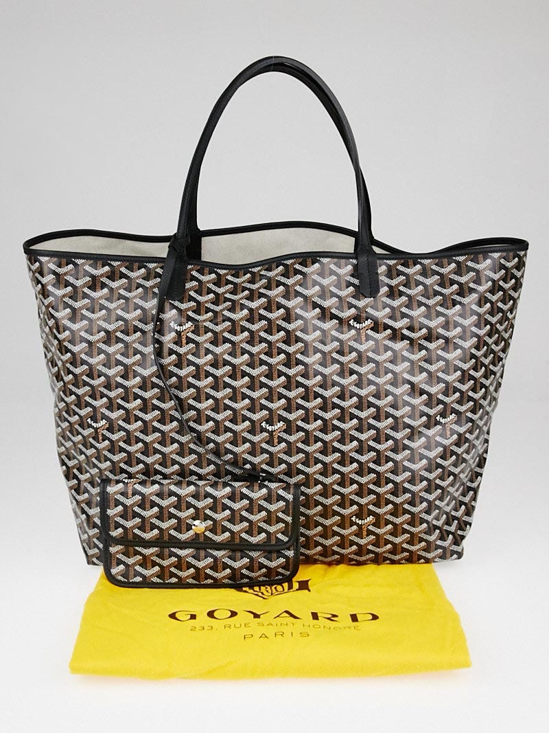 Goyard Black Chevron Print Coated Canvas St. Louis GM Tote Bag