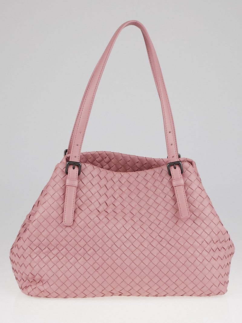 Bottega Veneta Mallow Pink Intrecciato Woven Nappa Leather Medium