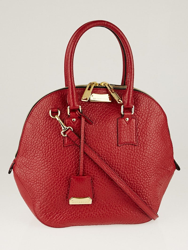 Red burberry bag on sale