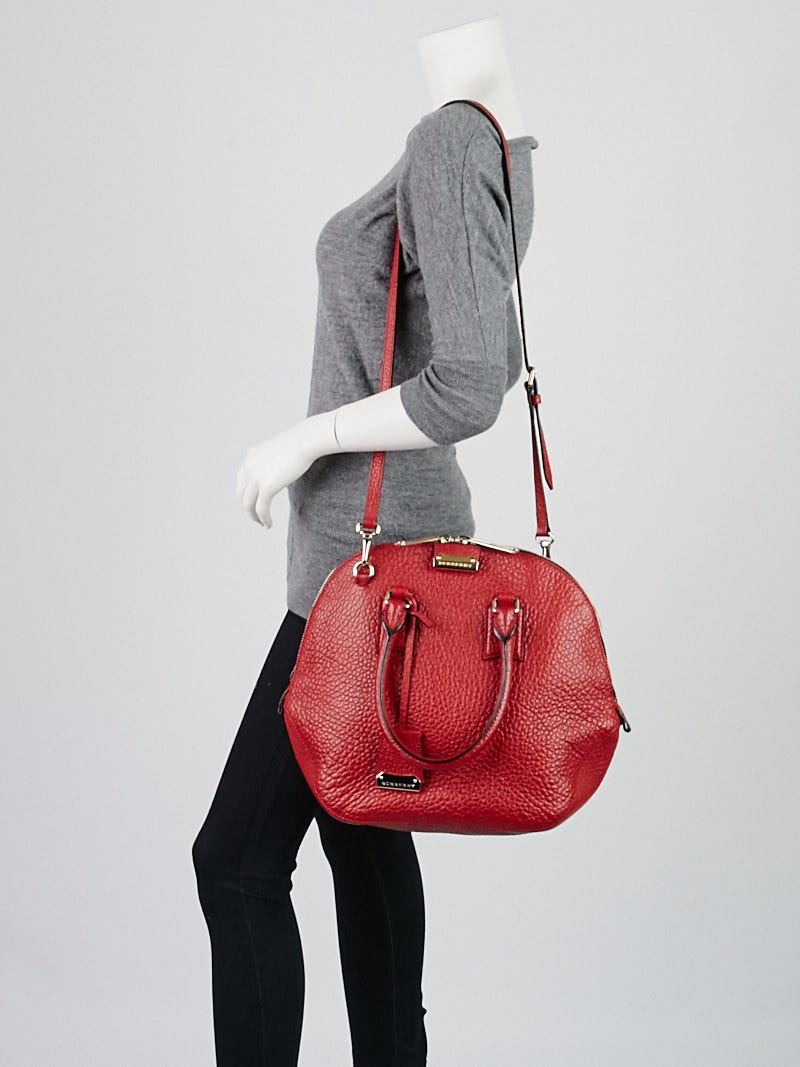 Burberry Red Grain Leather Large Orchard Bag | Yoogi's Closet Burberry Red Grain Leather Large Orchard Bag | Yoogi's Closet