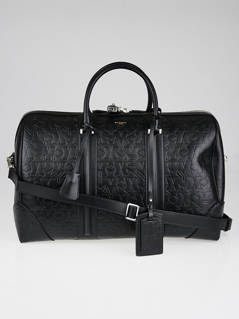 Givenchy Black Star Embossed Leather Weekender Duffle Bag Yoogi s Closet