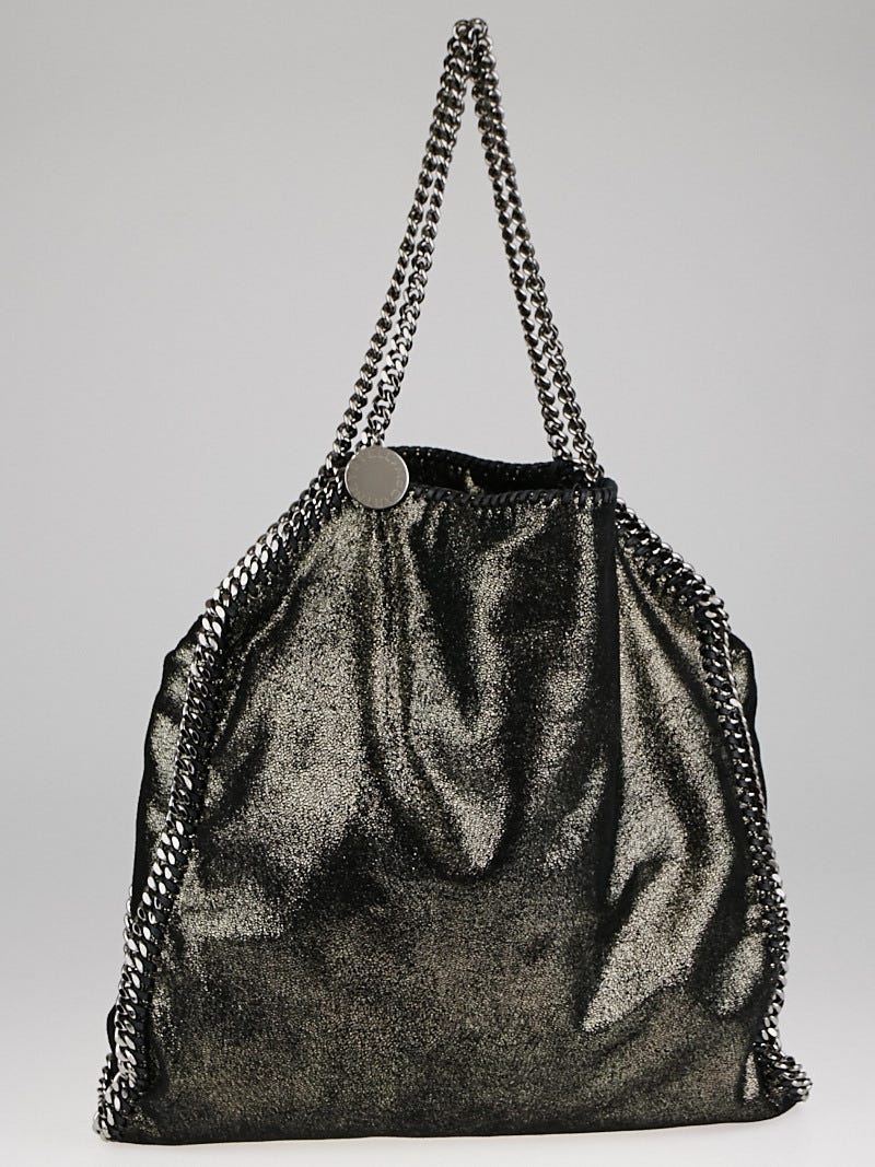 Stella McCartney Falabella Three Chain Faux Fur Bag in Black
