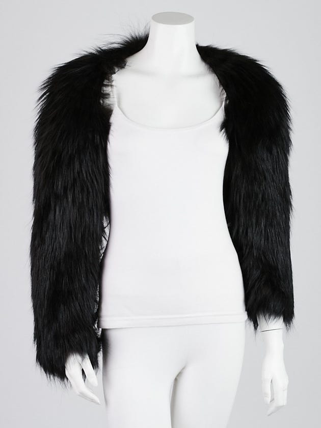 Gucci Black Fox Fur Cropped Jacket Size 6/40