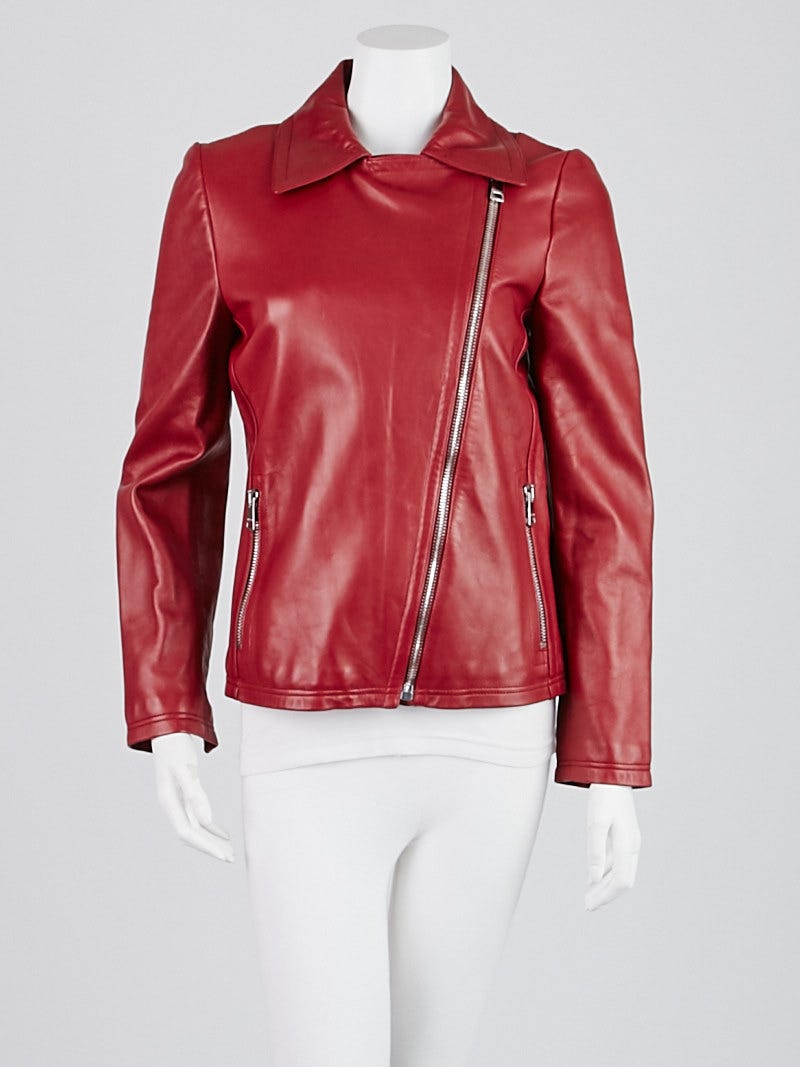 Gucci red deals leather jacket