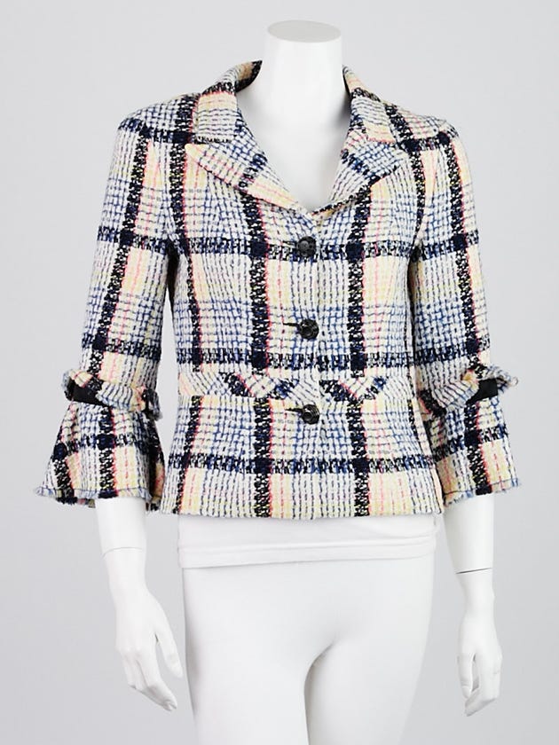 Chanel Off-White Multicolor Tweed Jacket Size 6/38