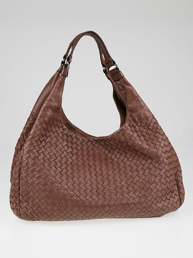 Bottega Veneta Brown Woven Leather Large Campana Bag