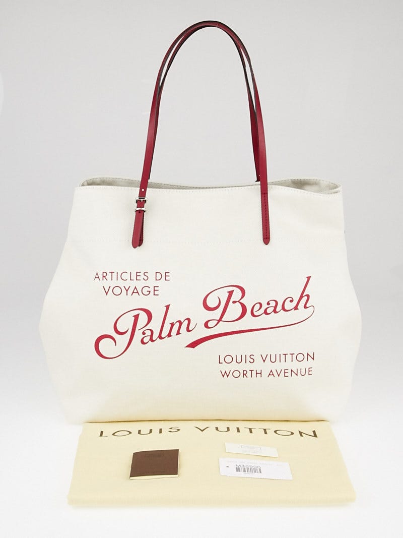 Louis Vuitton Fuchsia Cotton Canvas Palm Beach Cabas GM Bag - Yoogi's Closet