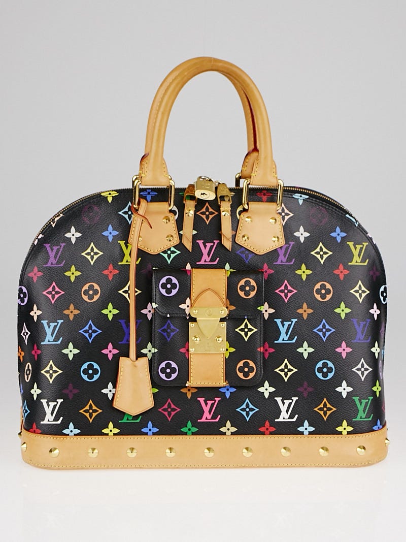 Louis Vuitton Black Monogram Multicolor Alma MM Bag - Yoogi's Closet
