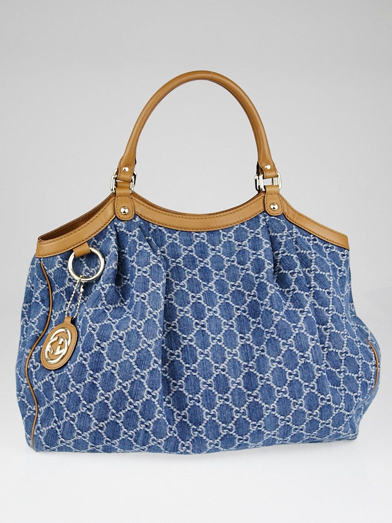 Gucci トートバッグ blue Gucci Blue Denim GG Denim Large Sukey Tote Bag | Yoogi's Closet