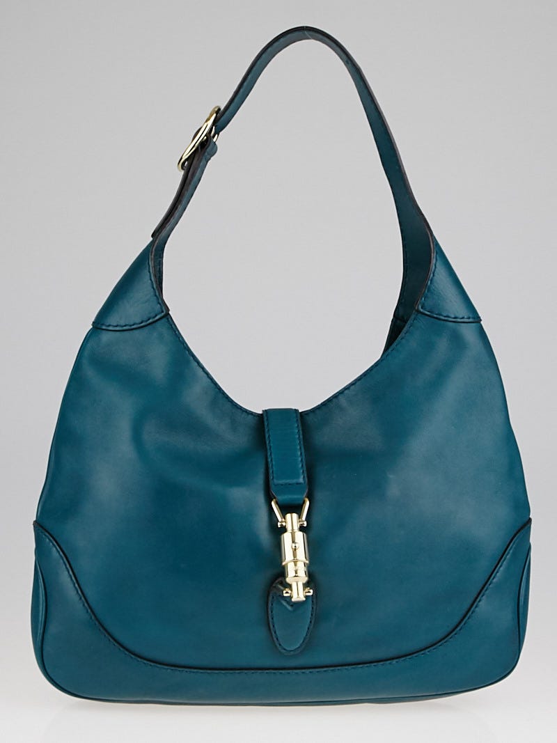 Gucci Turquoise Leather New Jackie Medium Hobo Bag Gucci