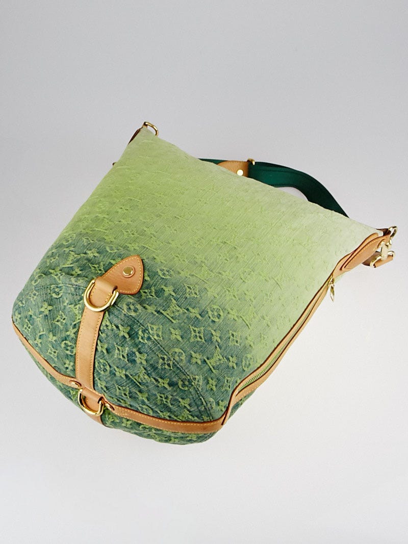 Louis Vuitton Sunburst Handbag Denim PM Green 7602314
