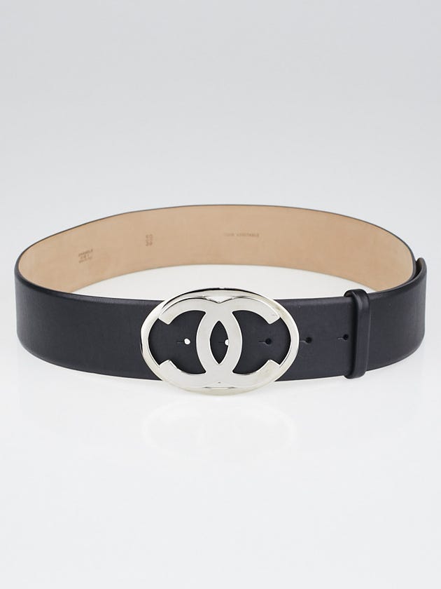 Chanel Black Leather CC Belt Size 90/36