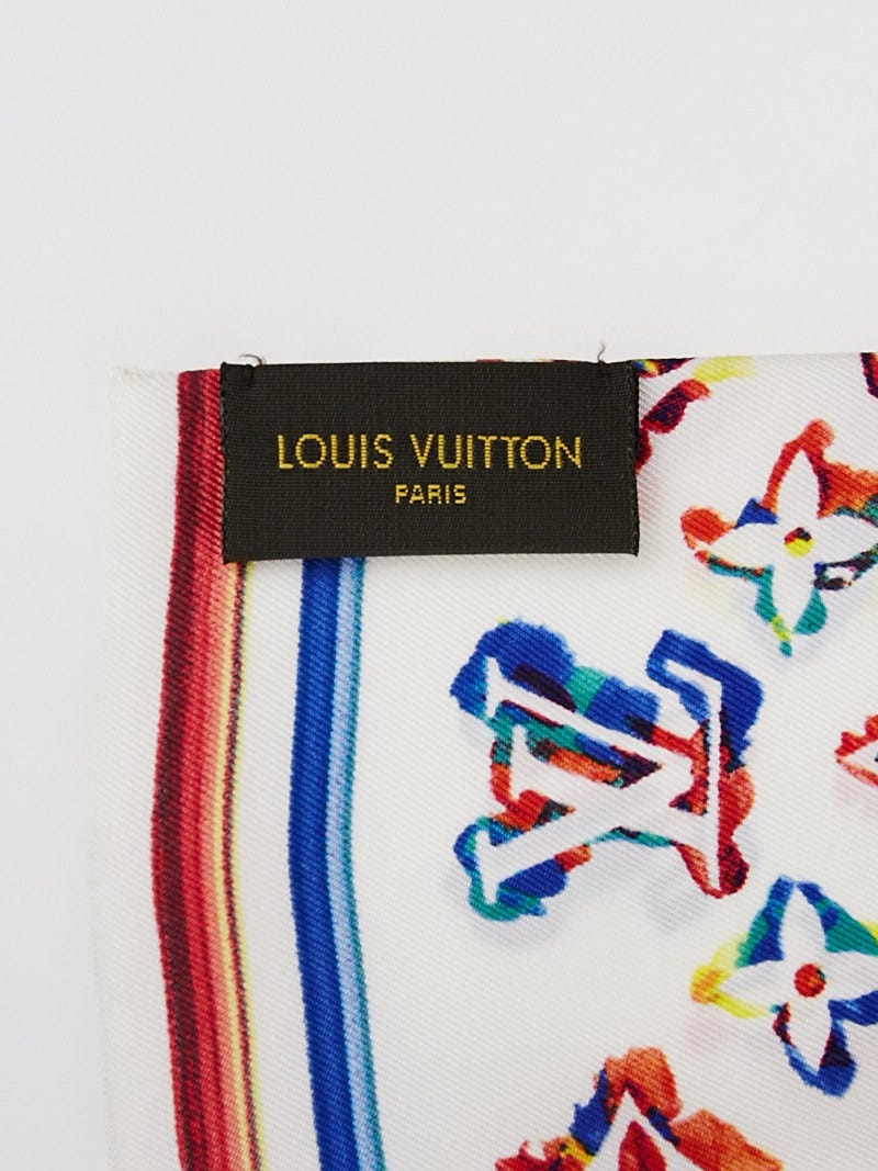 Louis Vuitton Multicolor Silk Lettre A Louis Bandeau Scarf - Yoogi's Closet