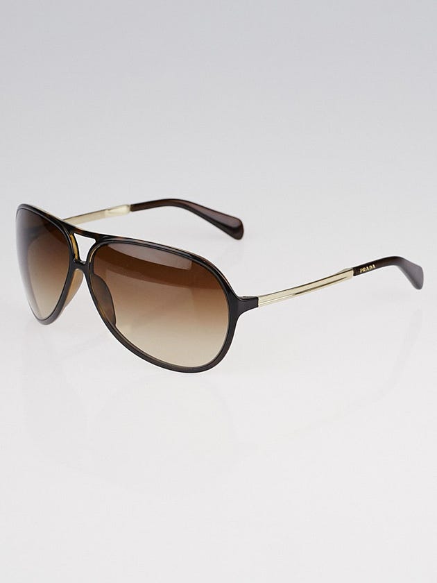 Prada Brown Acetate Frame Gradient Tint Aviator Sunglasses-SPR06N