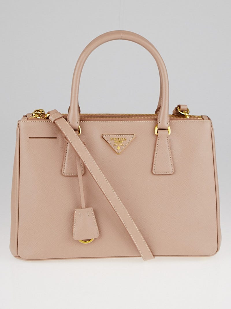 Prada Cammeo Saffiano Lux Leather Double Zip Small Tote Bag BN1801