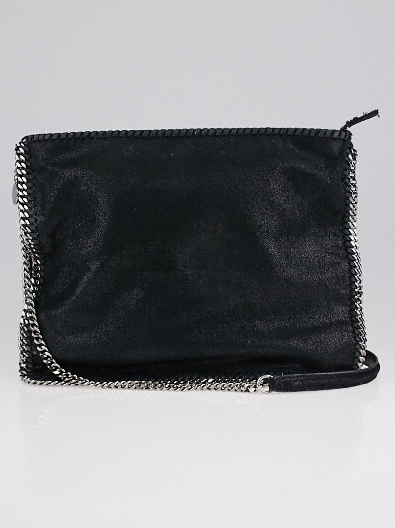 Stella McCartney Black Shaggy Deer Faux Leather Falabella Medium Crossbody Bag Yoogi s Closet
