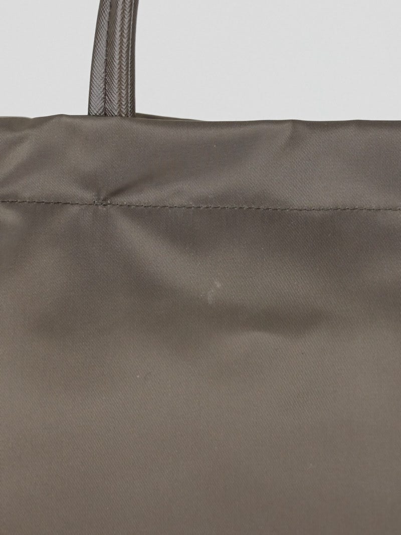 Prada B1843M Pomice Gray Tessuto Saffian Nylon and Leather