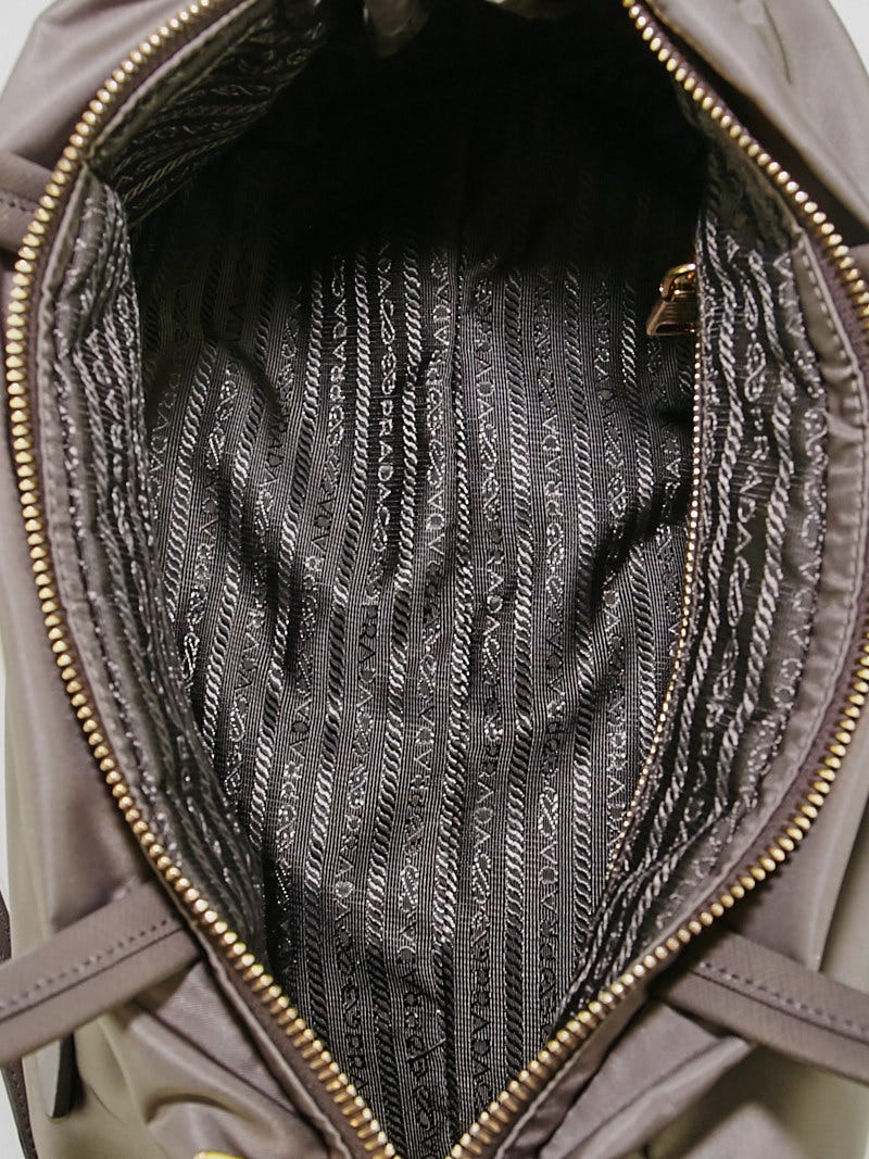 Prada Fumo Tessuto Nylon and Saffiano Leather Tote Bag B1843M
