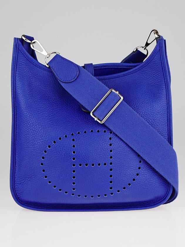 Hermes Electric Blue Clemence Leather Evelyne III PM Bag