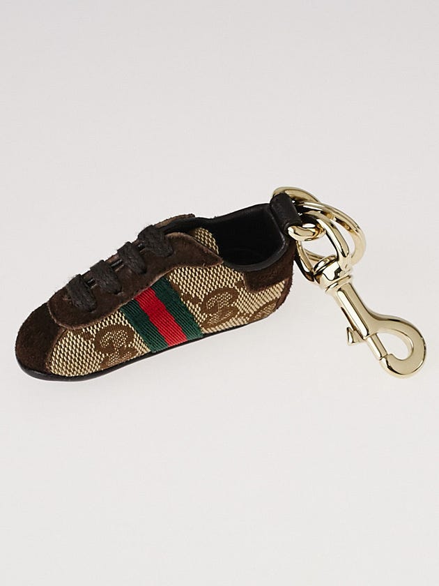 Gucci Beige/Ebony Canvas Web Sneaker Key Chain