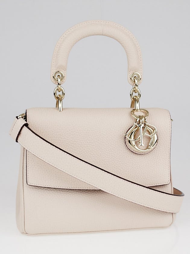 Christian Dior Rose Poudre Pebbled Calfskin Leather Be Dior Mini Flap Bag