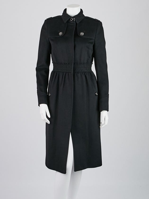 Burberry Black Cashmere Long Coat Size 6/40