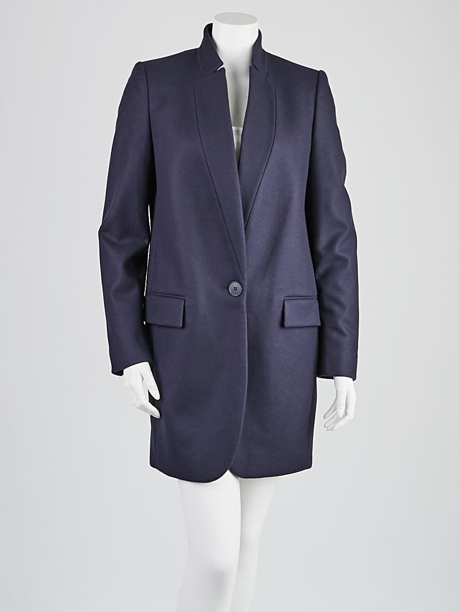 Stella McCartney Navy Blue Wool Blend Blazer Jacket Size 6 40