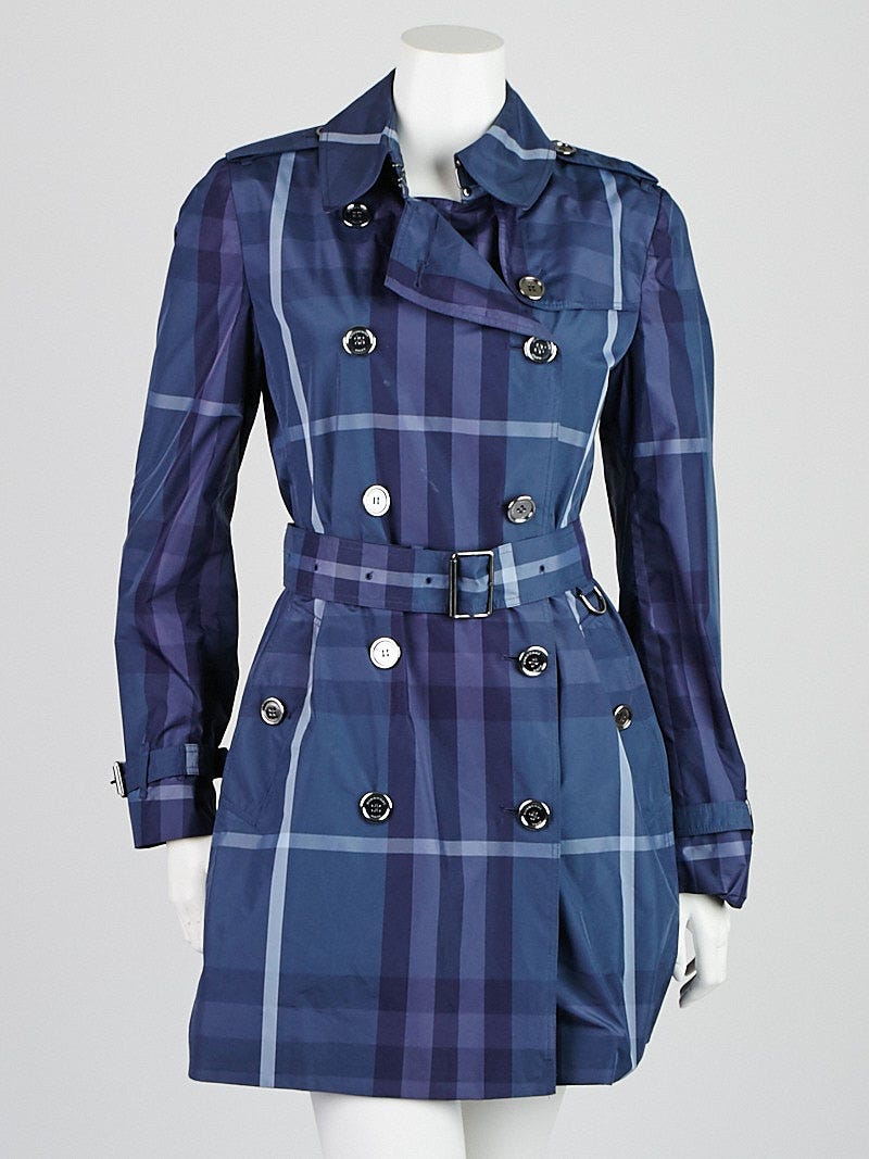 Burberry blue raincoat clearance