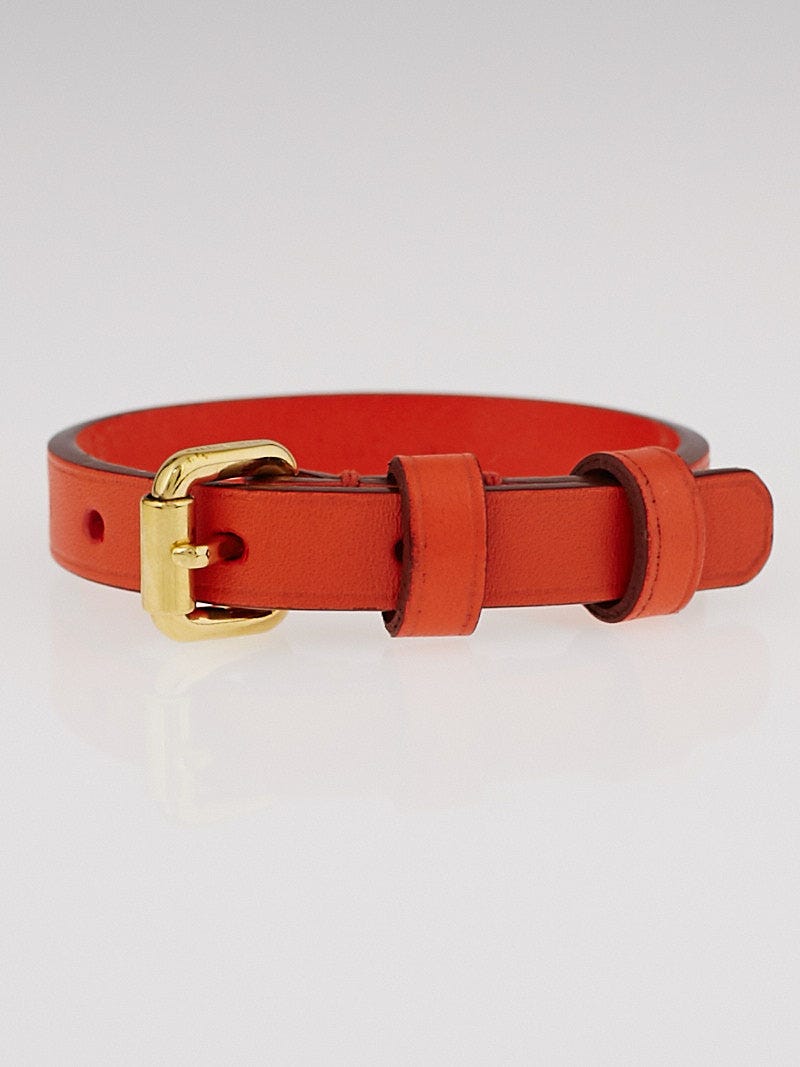 Louis Vuitton Brown Leather Stamp It Bracelet - Yoogi's Closet