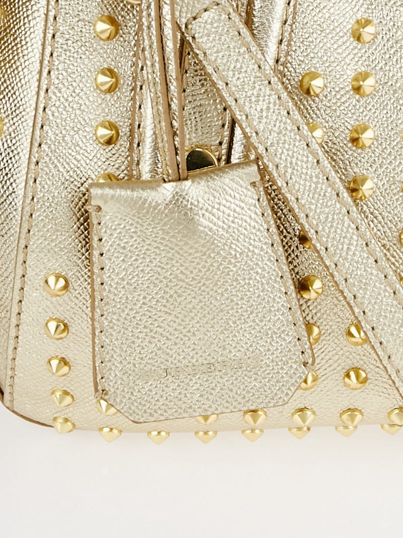 Burberry Gold Studded Patent Leather Small Blaze Bowler Bag