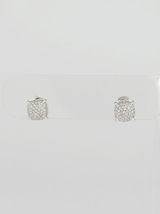 Tiffany & Co. 18k White Gold and Pave Diamond Paloma Sugar Stacks Earrings
