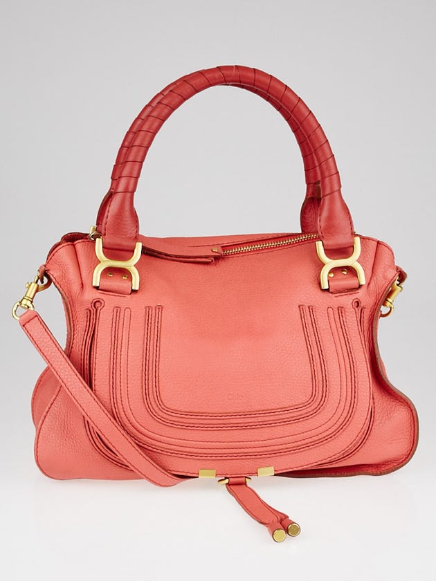 Chloe Paradise Pink Pebbled Leather Medium Marcie Satchel Bag