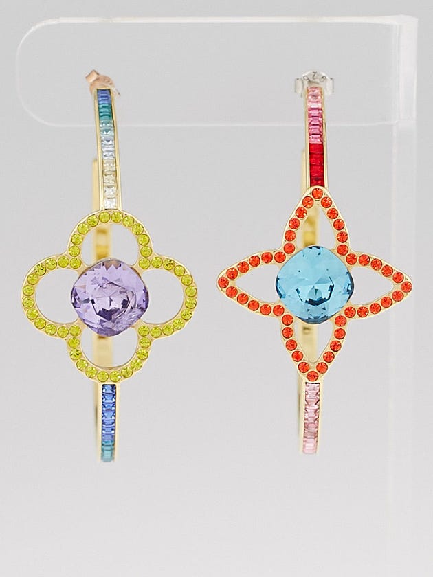 Louis Vuitton Multicolor Swarovski Crystal Eye Candy Hoop Earrings
