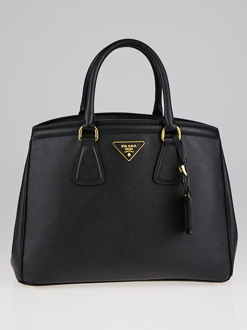 Prada Black Saffiano Lux Leather Parabole Shopping Tote Bag BN2402 |  Yoogi's Closet