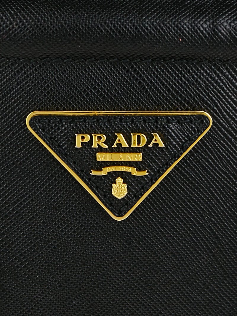 Prada Black Saffiano Vernice Leather Parabole Shopping Tote Bag BN2402 -  Yoogi's Closet