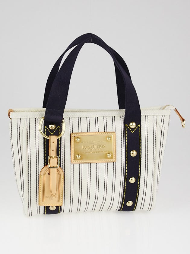 Louis Vuitton Navy Striped Canvas Antigua Cabas PM Bag