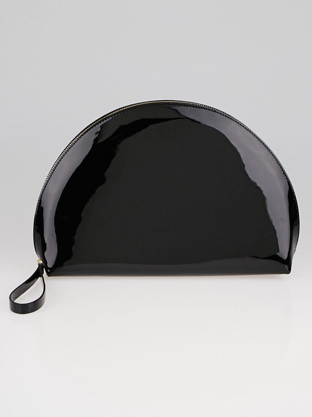 Mansur Gavriel Black Patent Leather Moon Clutch Bag