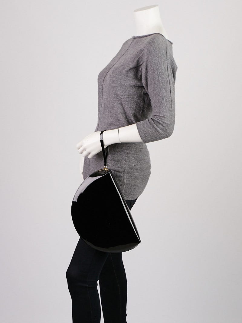 Mansur Gavriel Black Patent Leather Moon Clutch Bag Yoogi s Closet