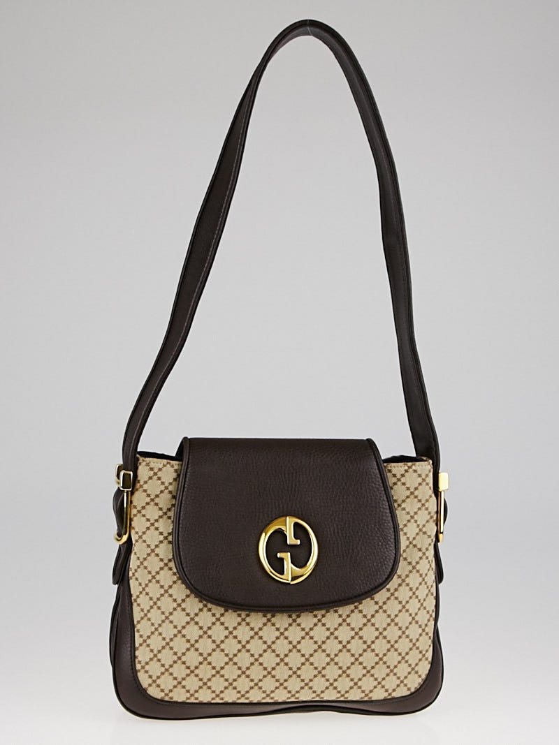 Gucci Beige/Ebony Diamante Canvas 19730 Shoulder Bag | Yoogi's Closet