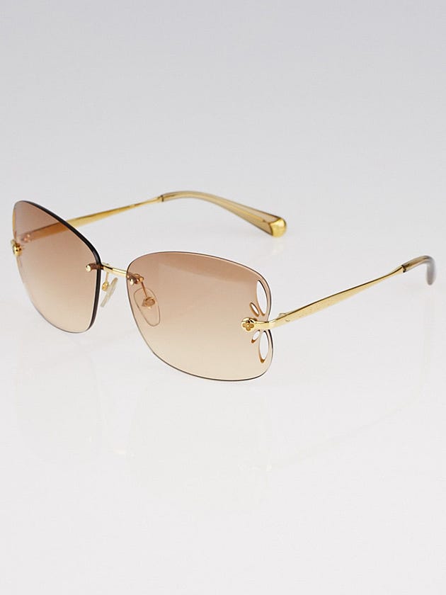 Louis Vuitton Brown/Gold Rimless Lily Sunglasses Z0307U