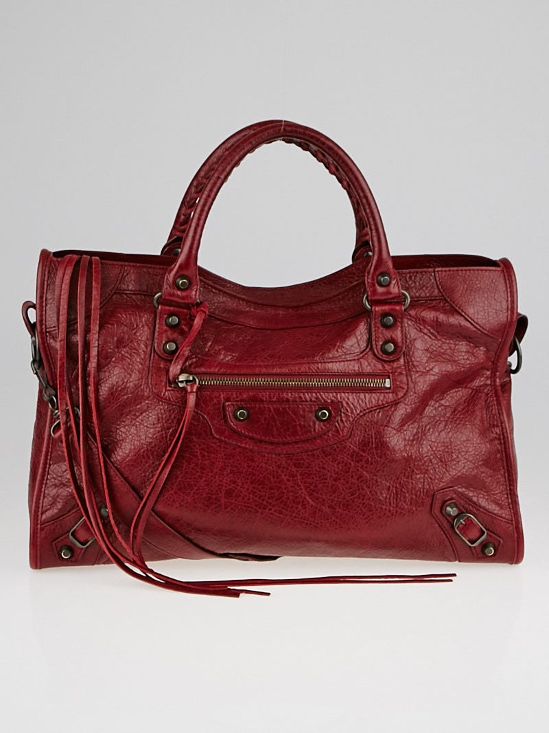 Balenciaga motorcycle store bag red