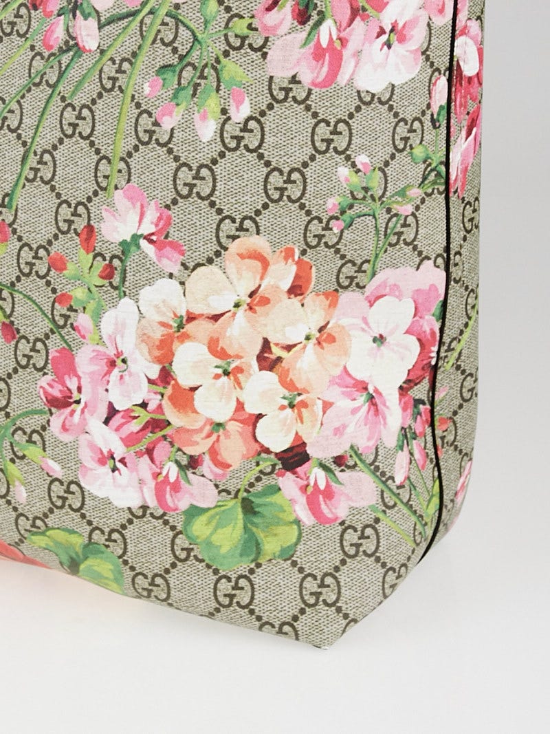 Gucci Beige/Pink GG Coated Canvas Supreme Blooms Reversible Tote