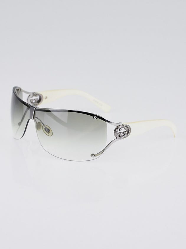 Gucci White/Silver Crystal GG Logo Sunglasses 2807/S