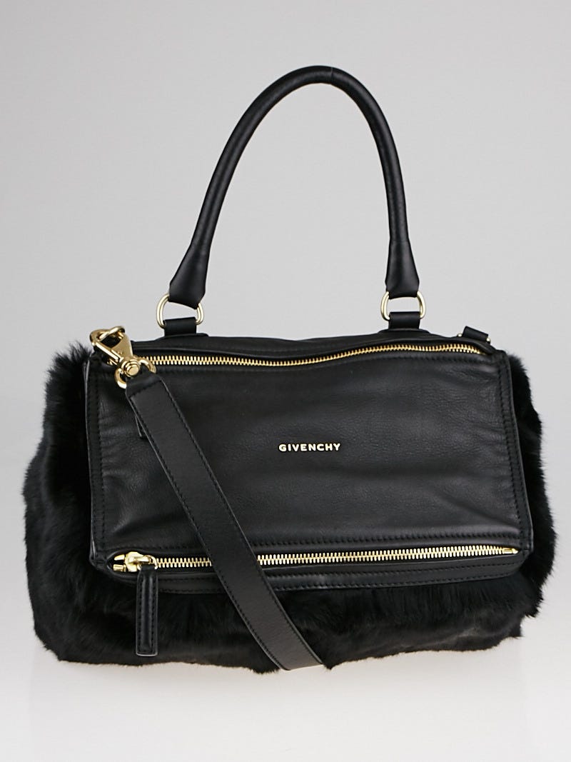 Givenchy Black Sugar Goatskin Leather and Rabbit Medium Givenchy Black Sugar Goatskin Leather and Rabbit Medium