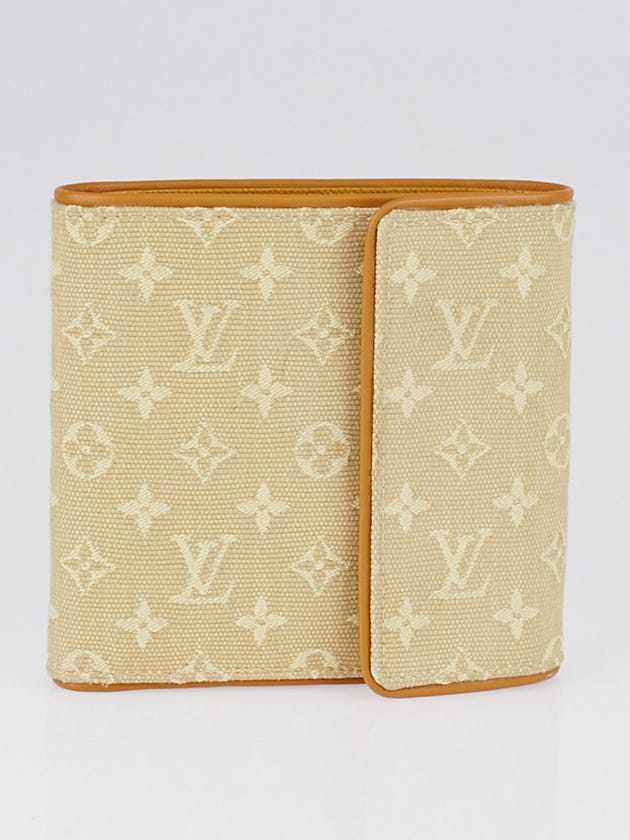 Louis Vuitton Beige Monogram Mini Lin Canvas Compact Wallet