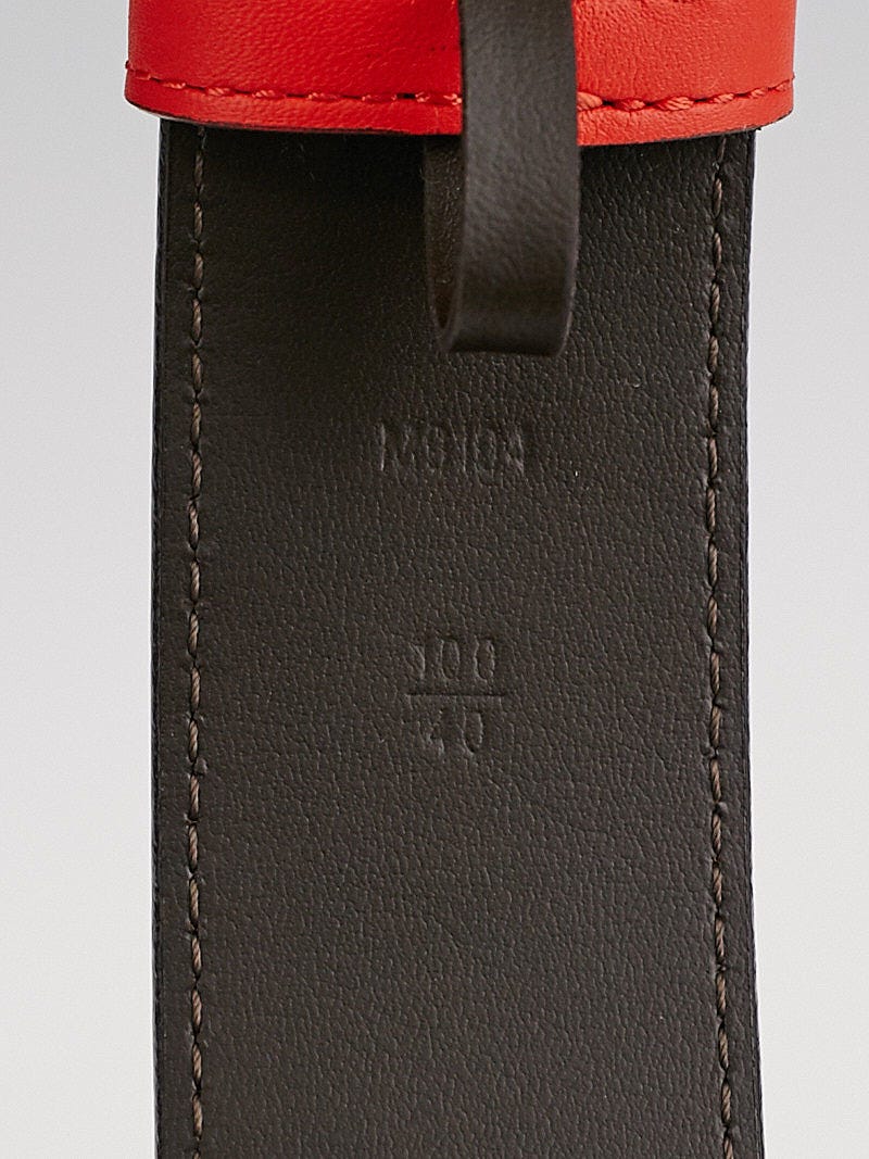 Louis Vuitton Red Damier Leather Dynamo Belt Size 100/40 - Yoogi's Closet
