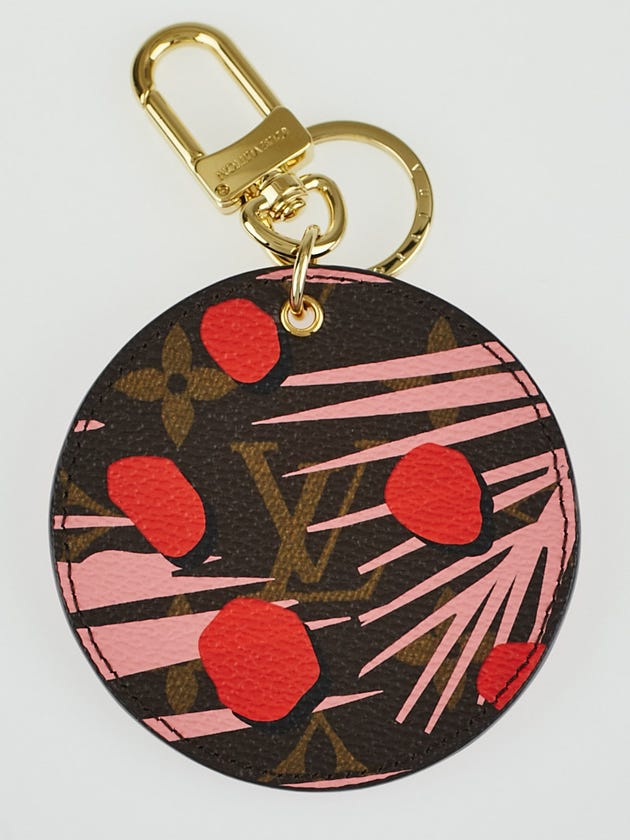 Louis Vuitton Limited Edition Sugar Pink Poppy Monogram Canvas Jungle Print Key Holder and Bag Charm