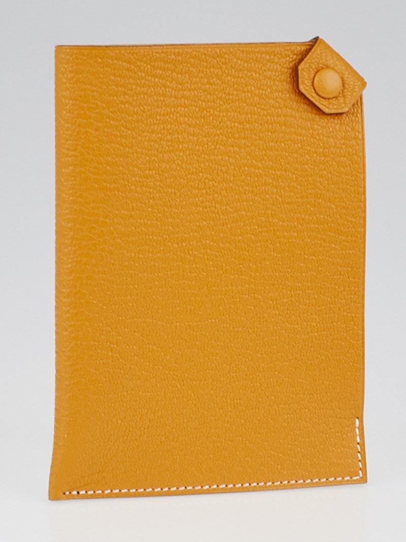 非売品 Hermes Moutarde Chevre Leather Tarmac PM Passport Holder 小物